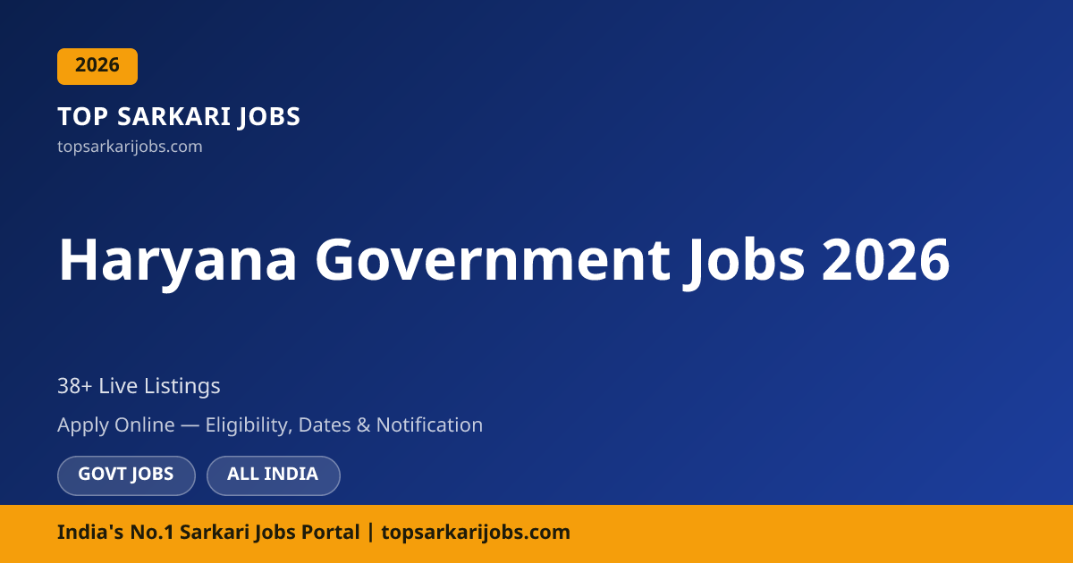 Haryana Government Jobs 2026 : Apply Online | Top Sarkari Jobs